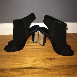 Black peep toe heels